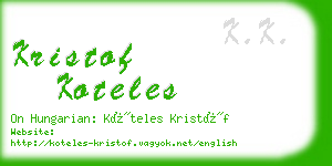 kristof koteles business card